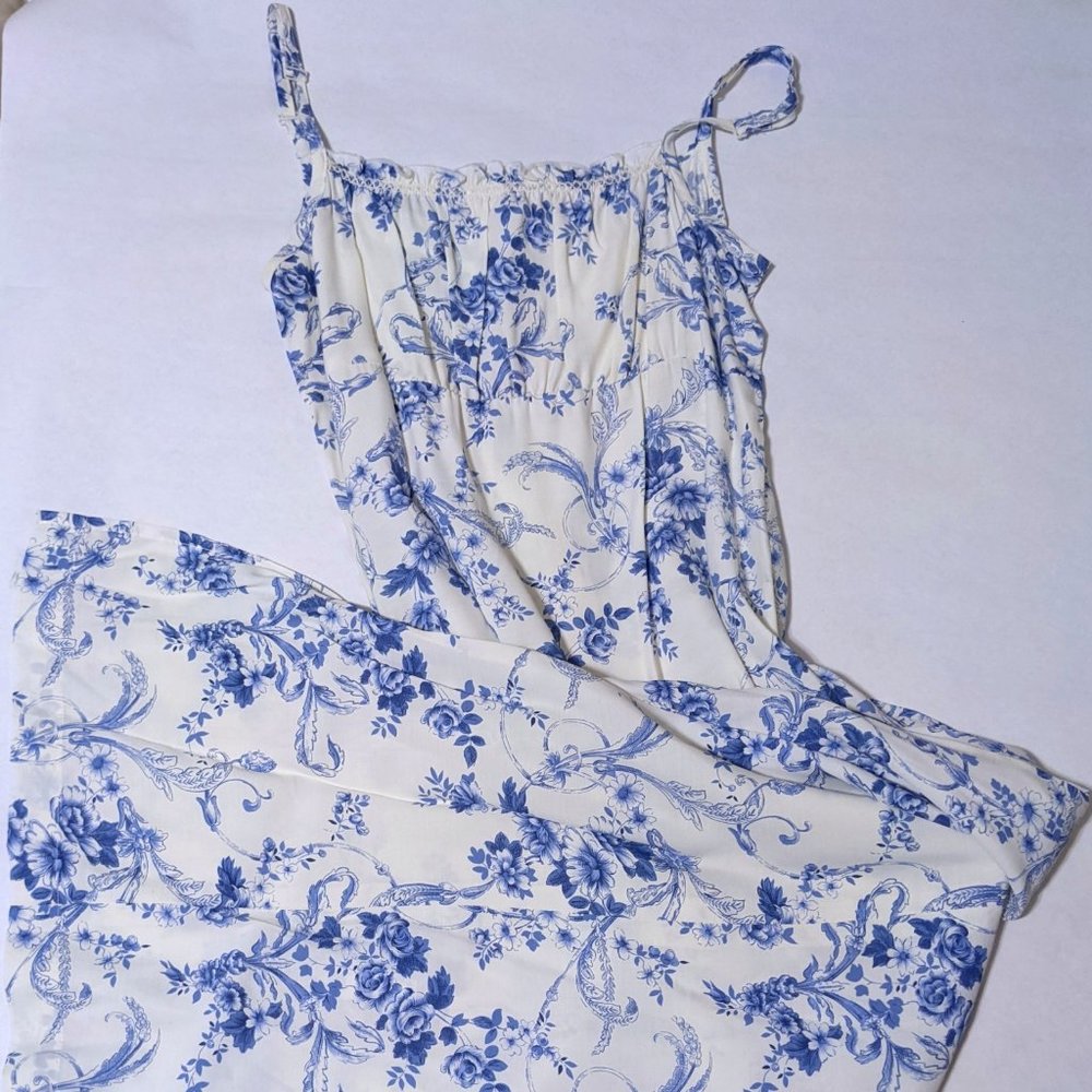 Esprit Maxi Dress, blue & white floral